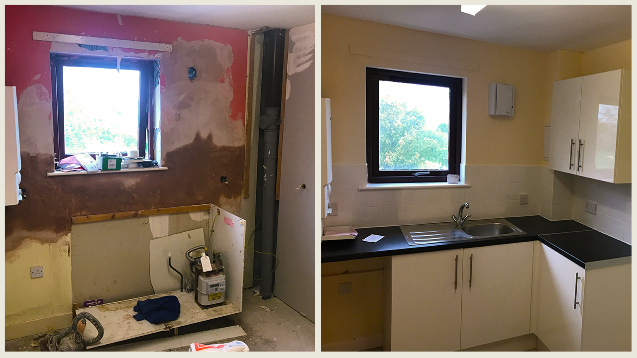 Old and New bathroom