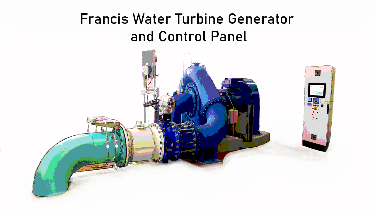 Francis Water Turbine Generator and Control Panel